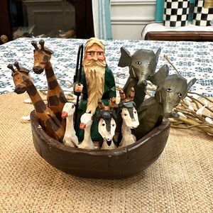 Noah's‎ Ark by House of Hatten Wooden Figurine Decor Vintage 1998
